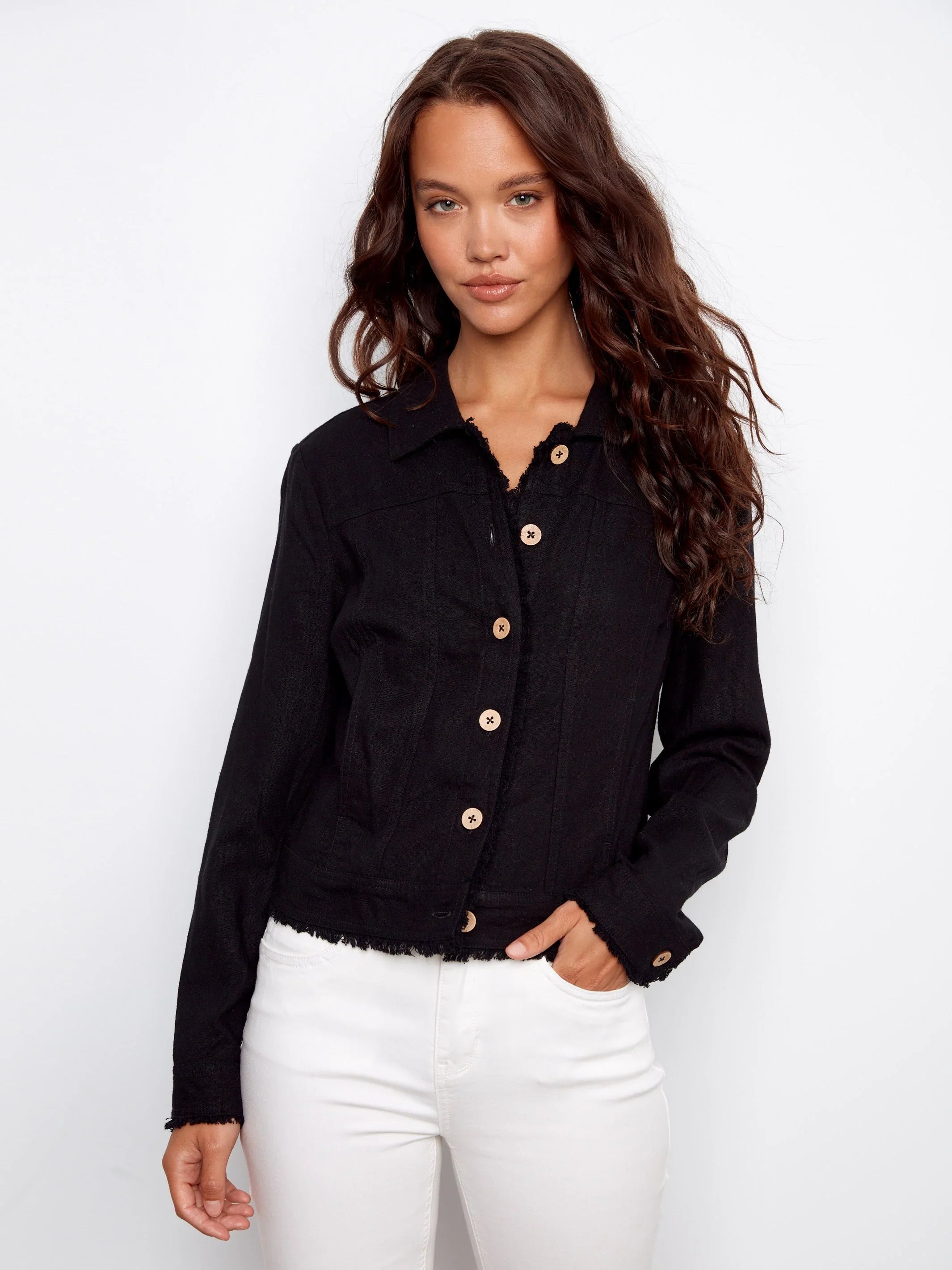 Linen Frayed Jacket