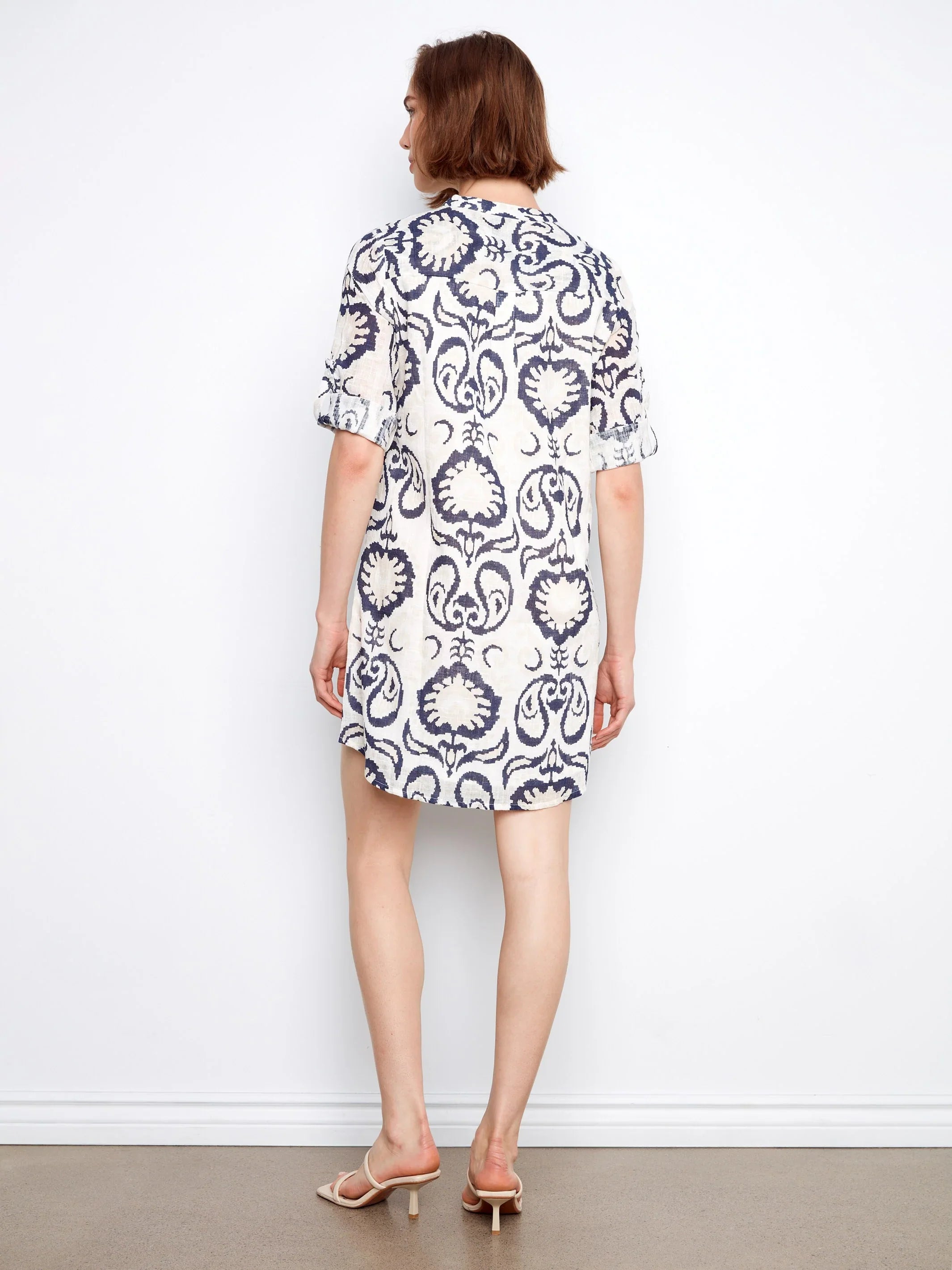Three-Quarter Sleeve Henley Dress
