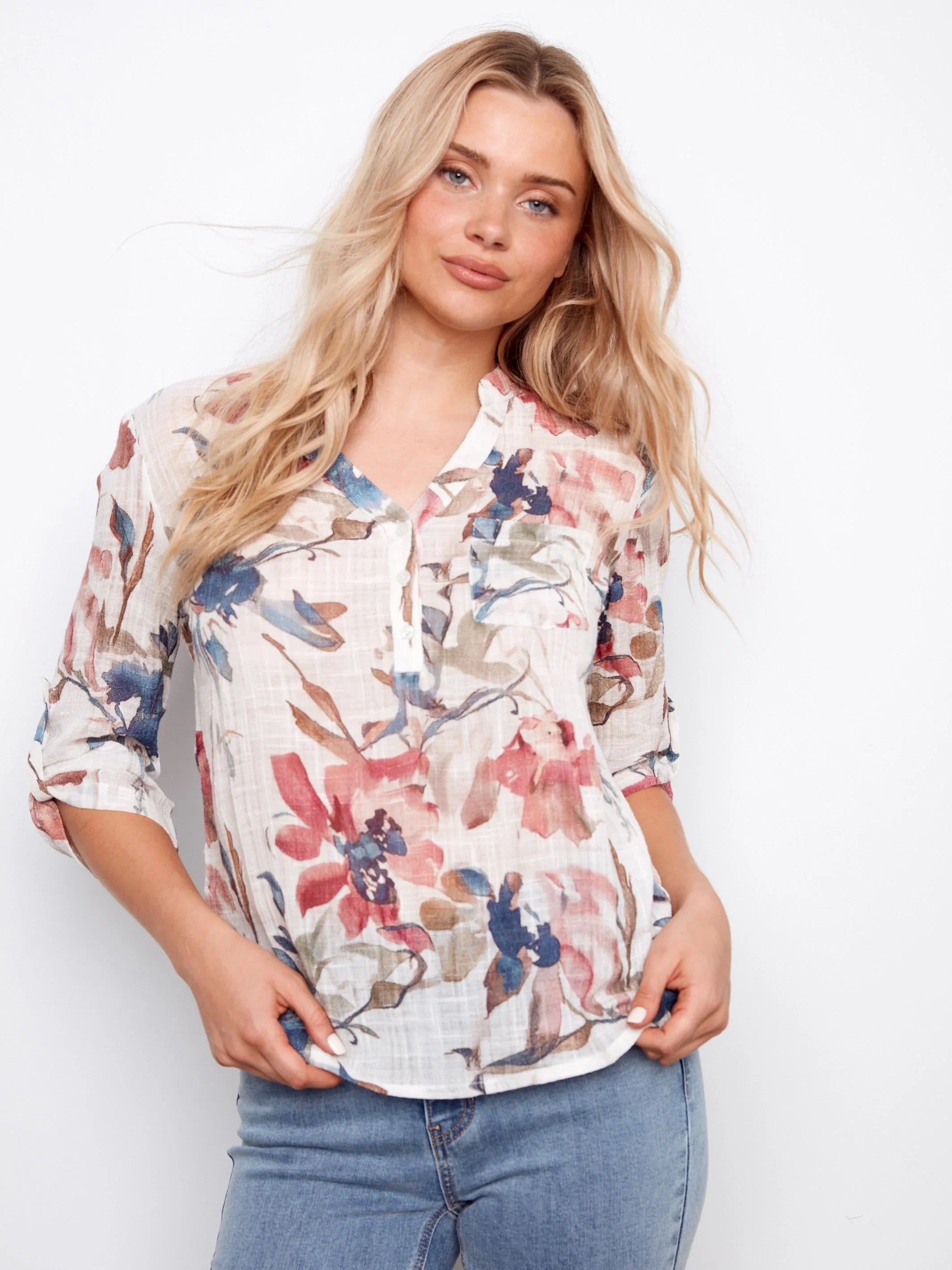 Printed Gauze Top