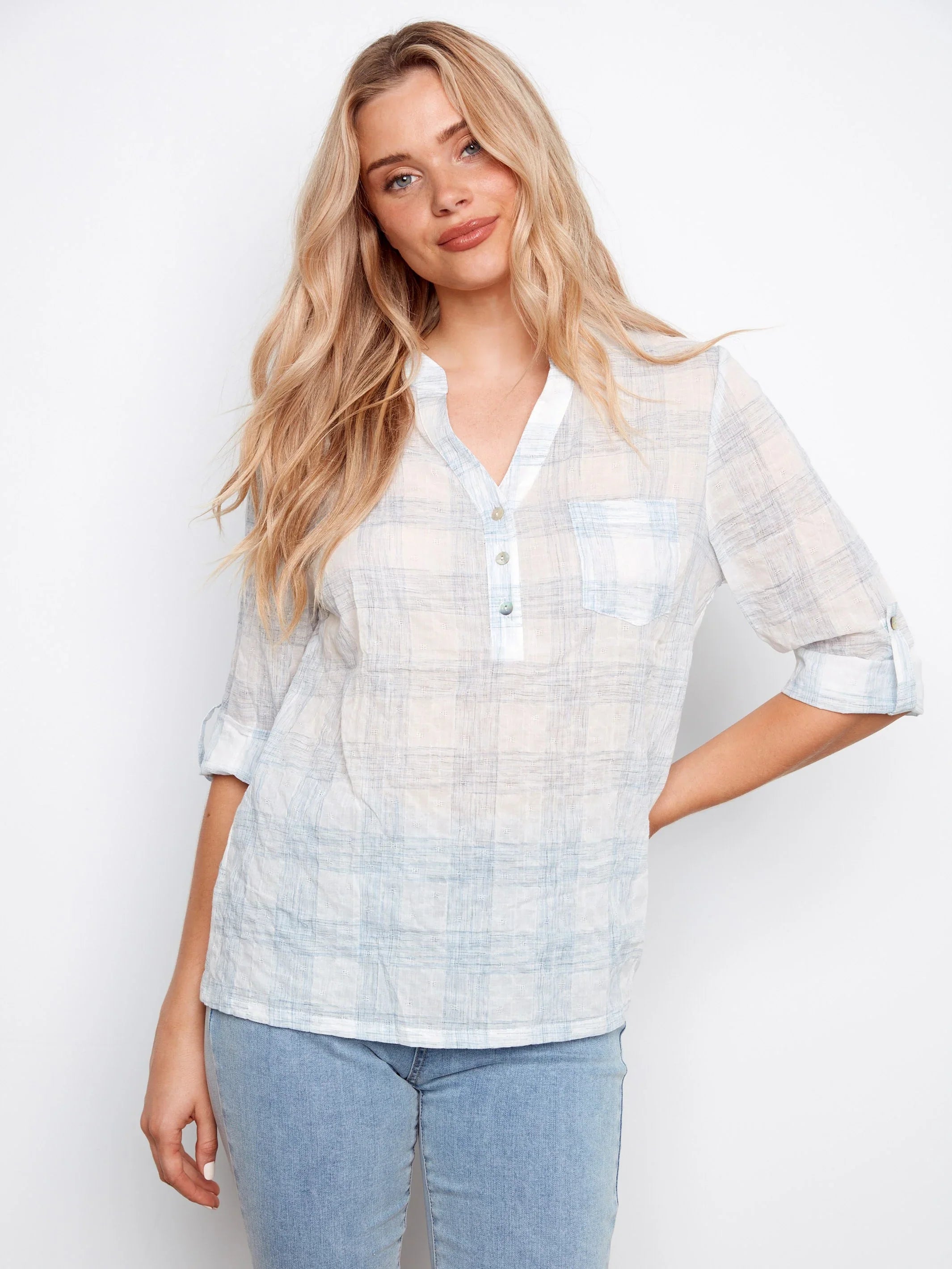 Voile Yarn-Dye Blouse