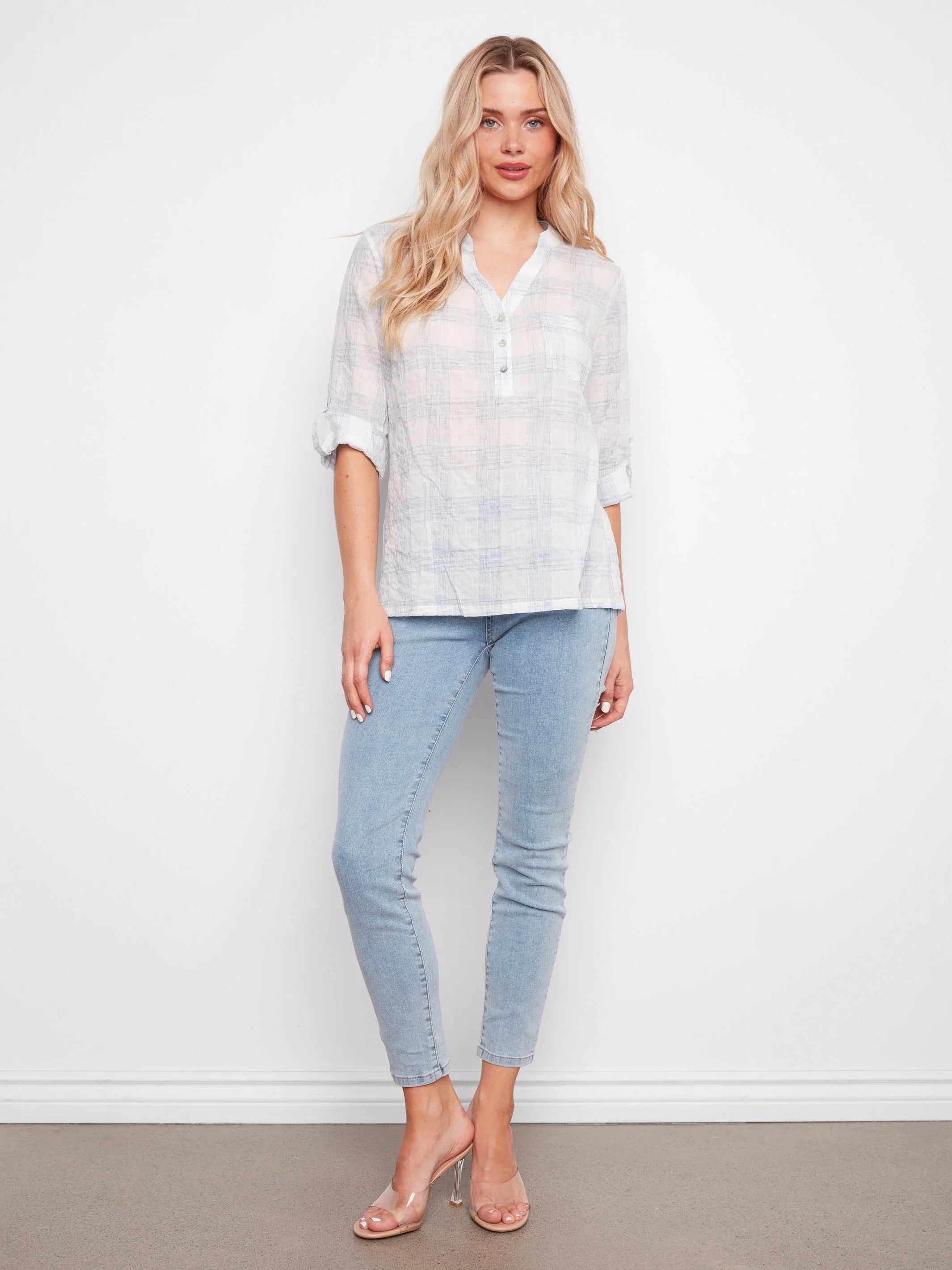 Voile Yarn-Dye Blouse