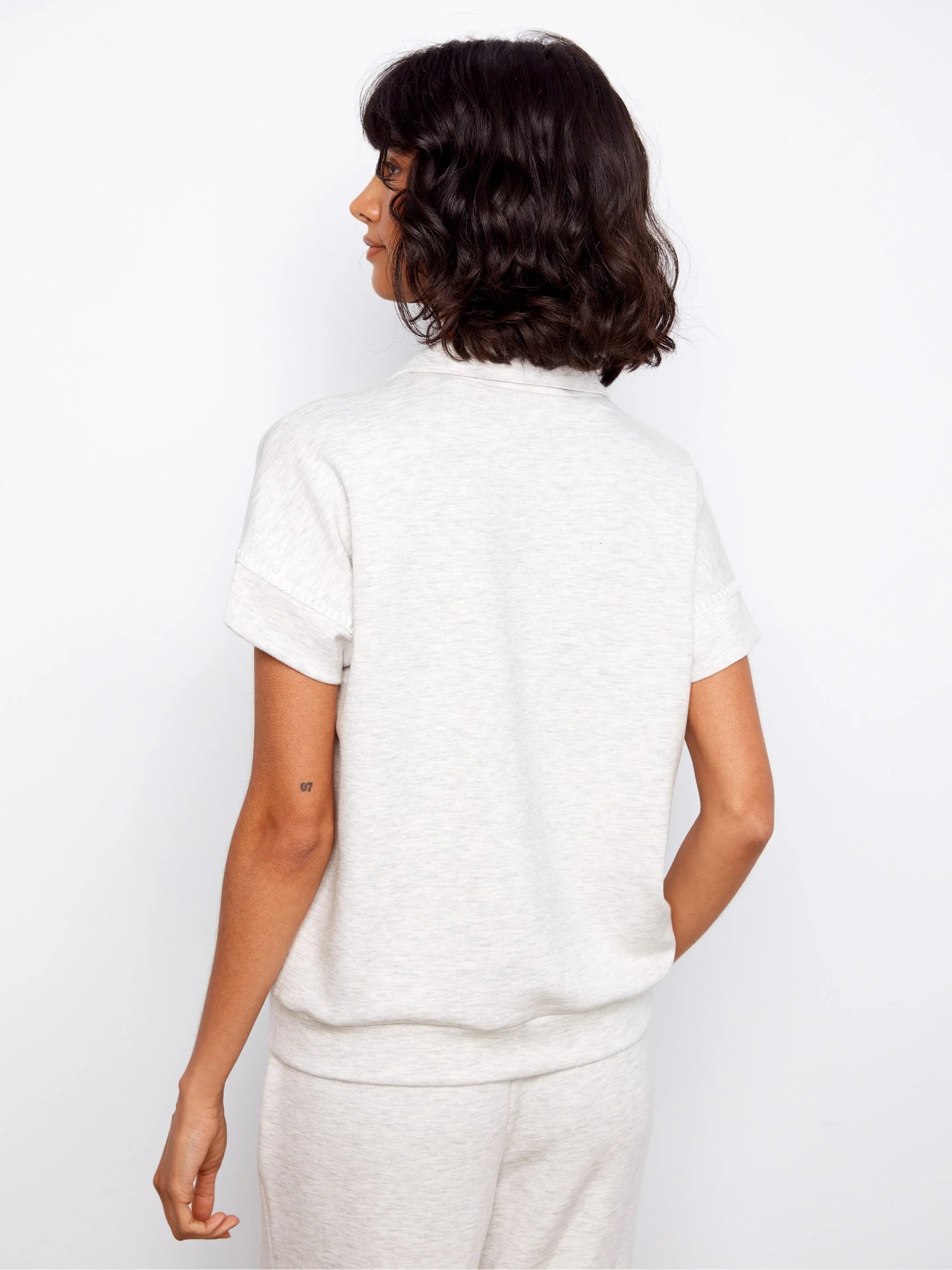 Chic Soft Mock-Neck Short-Sleeve Top