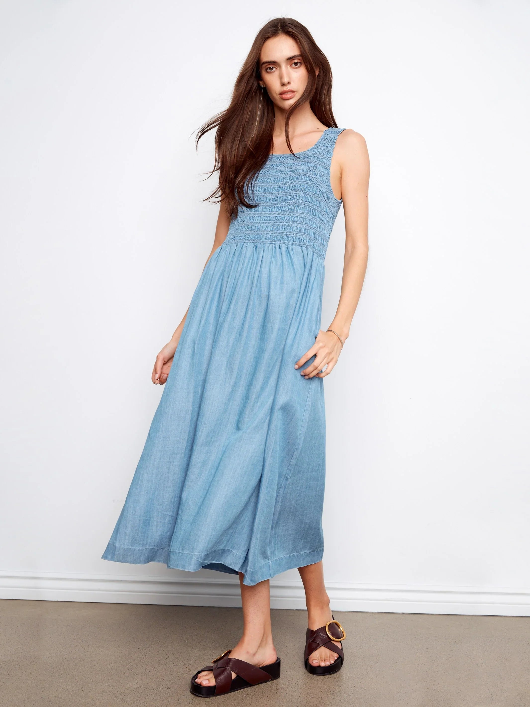 Sleeveless Smocked Maxi Dress