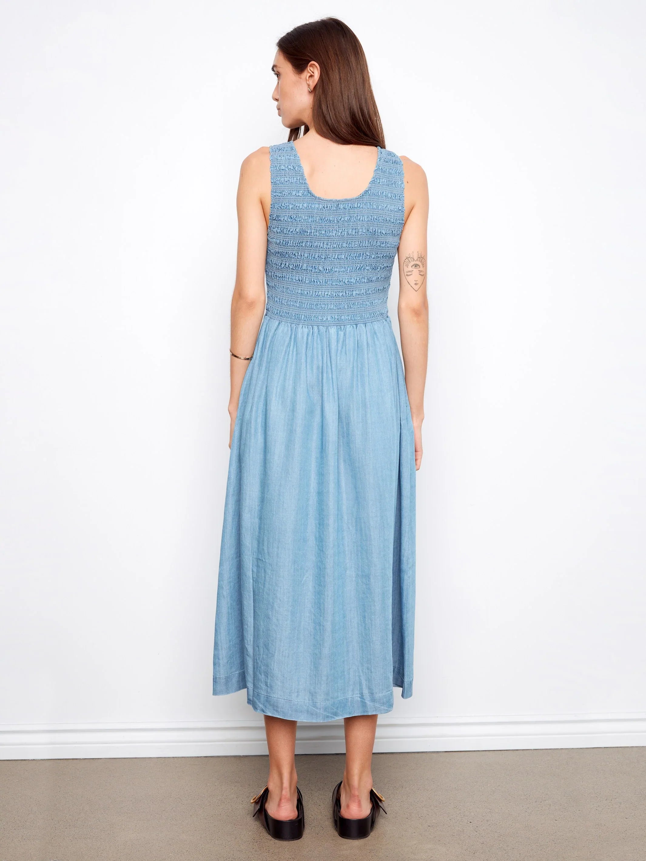 Sleeveless Smocked Maxi Dress