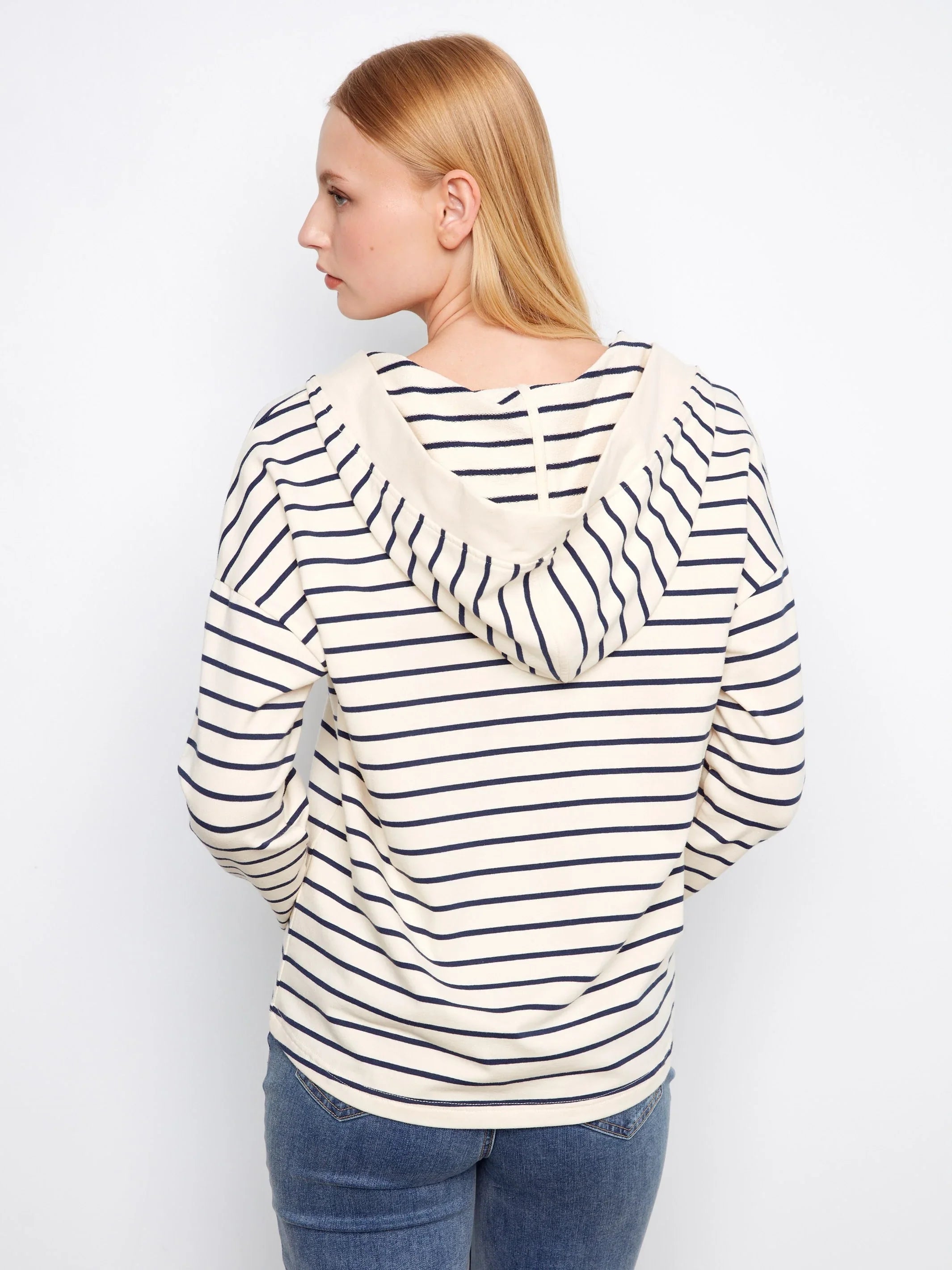 Chic Striped Soft V-Neck Top