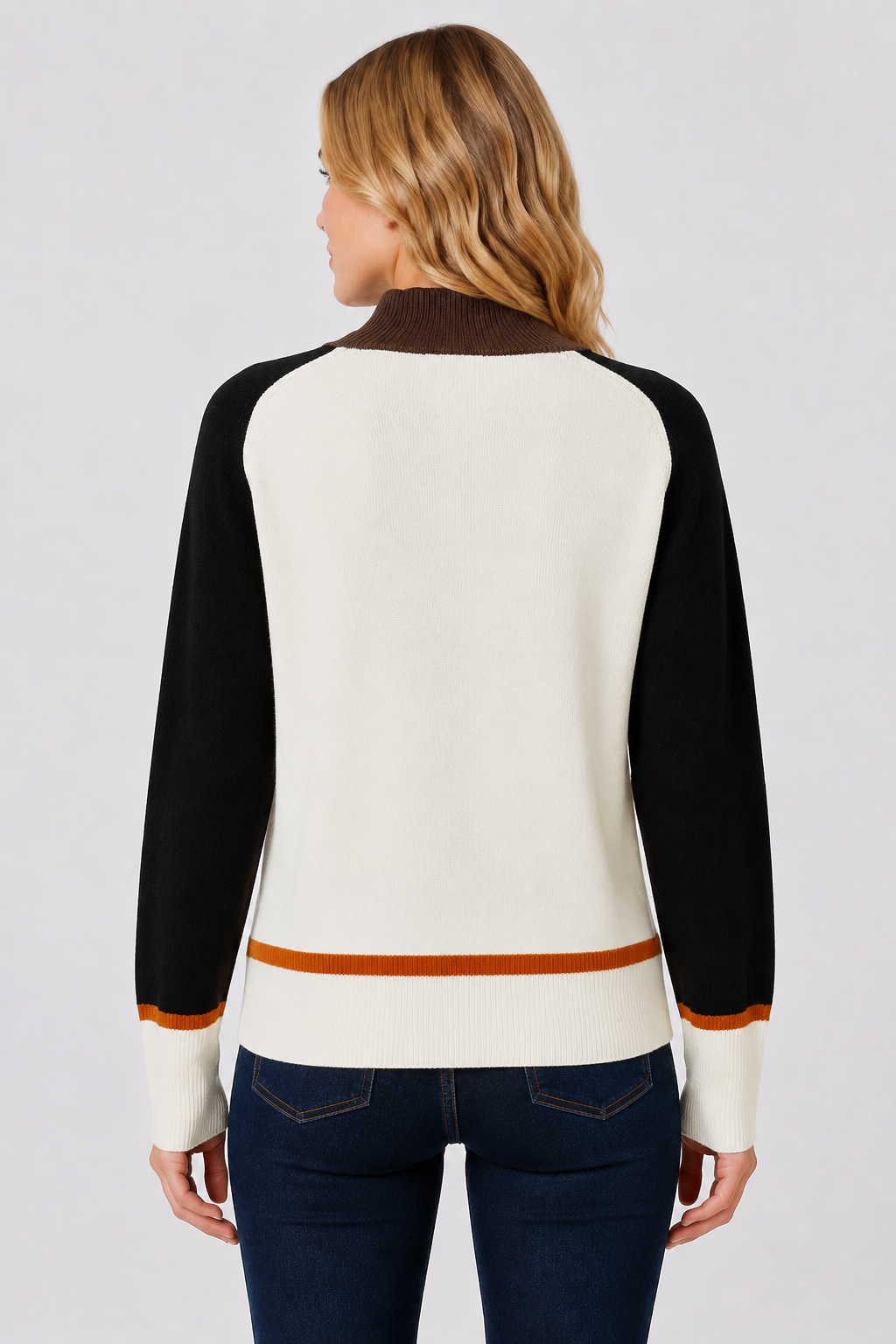 Dolcezza Sweater With Striped Sleeve - Style 76305A