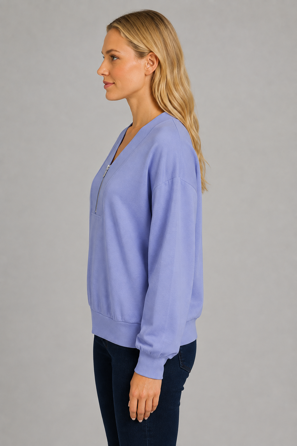 Soya Concepts V-Neck Zip-Front Top - Style 5F27855T
