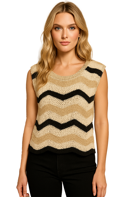 Striped Sleeveless Sweater
