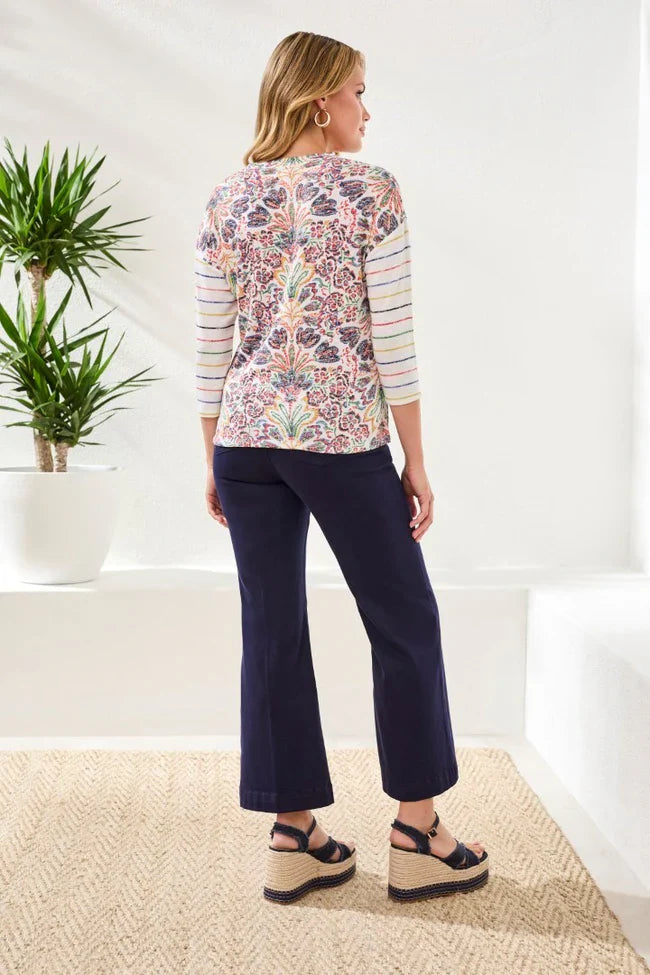 3/4 Sleeve Crew Neck Top