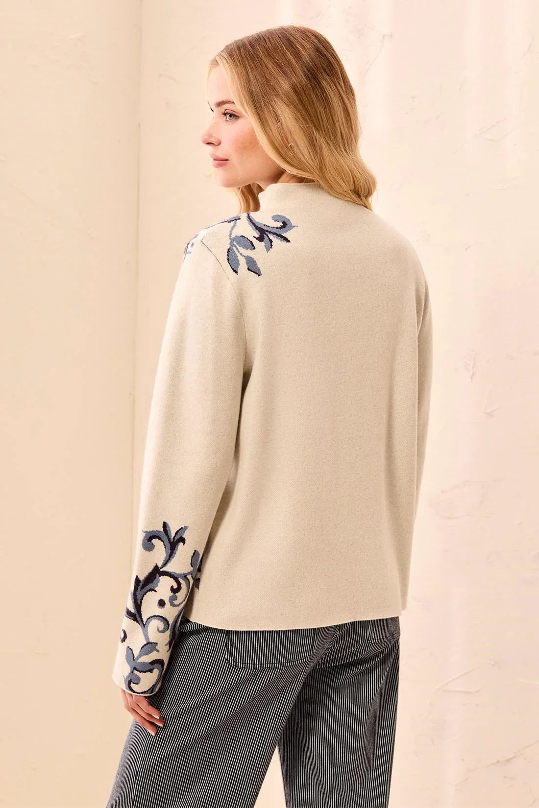 Tribal Long Sleeve Funnel Neck Sweater - Style 32270-8012m