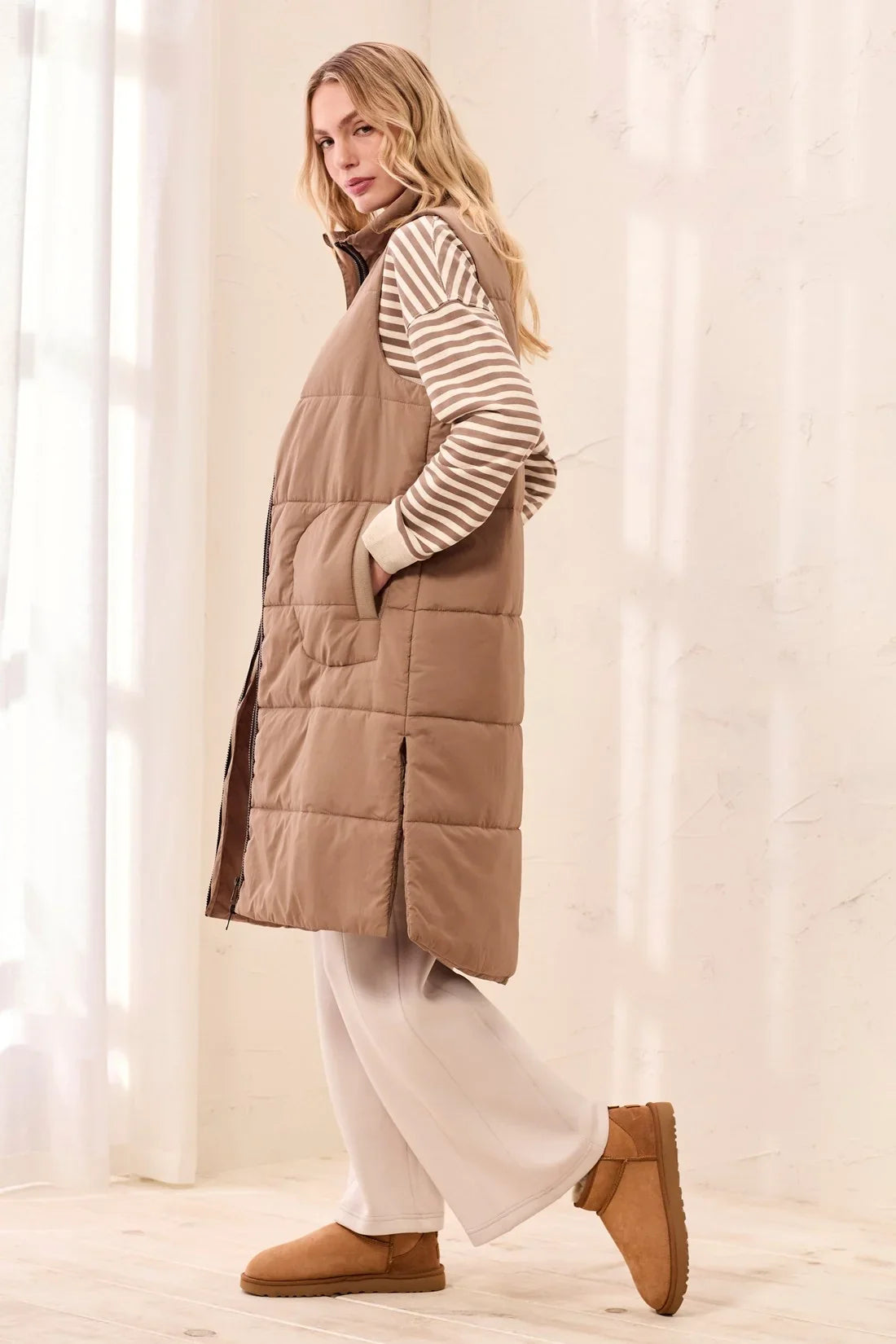 Tribal Zip Front Quilted Vest - Style 2314O-3823