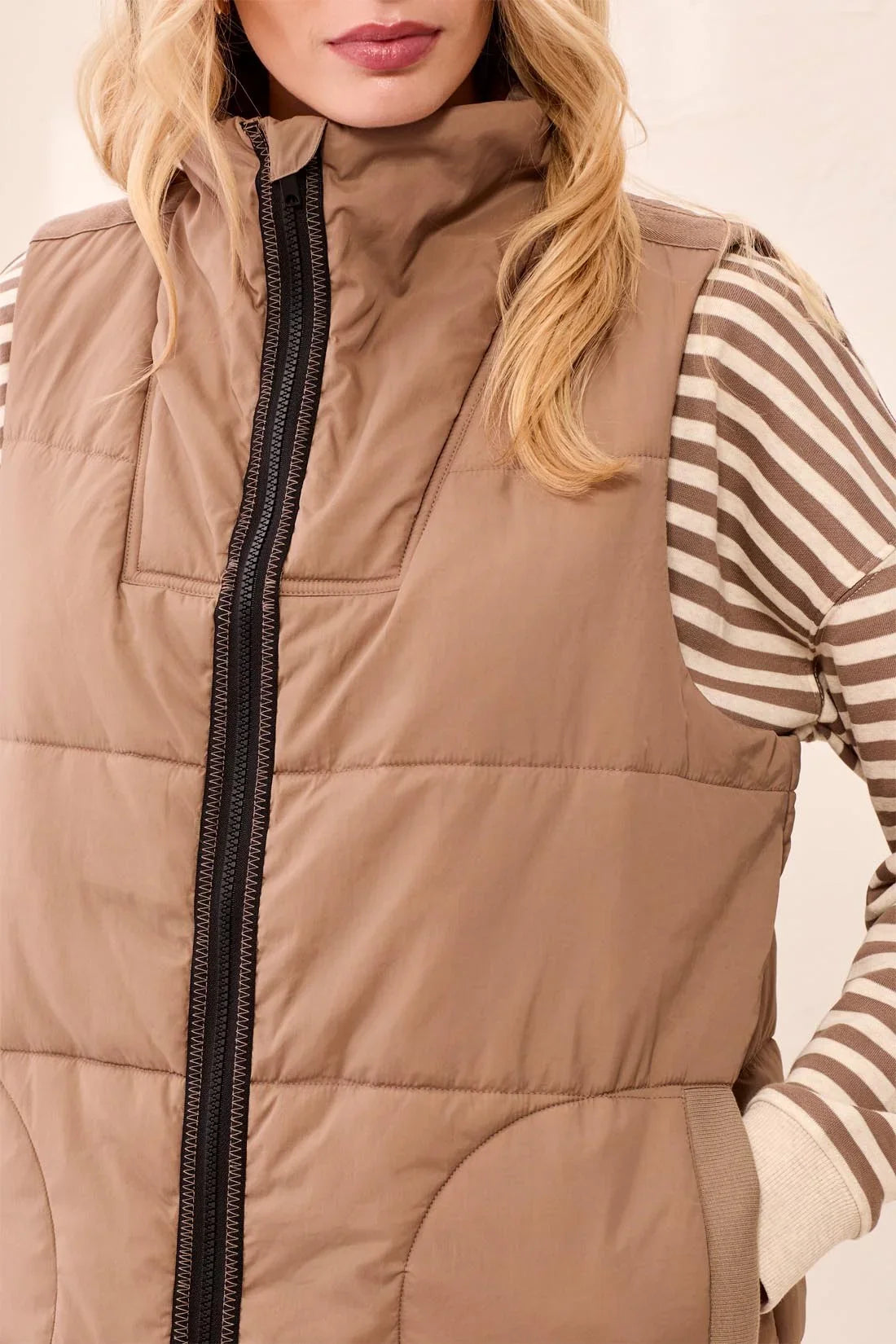Tribal Zip Front Quilted Vest - Style 2314O-3823