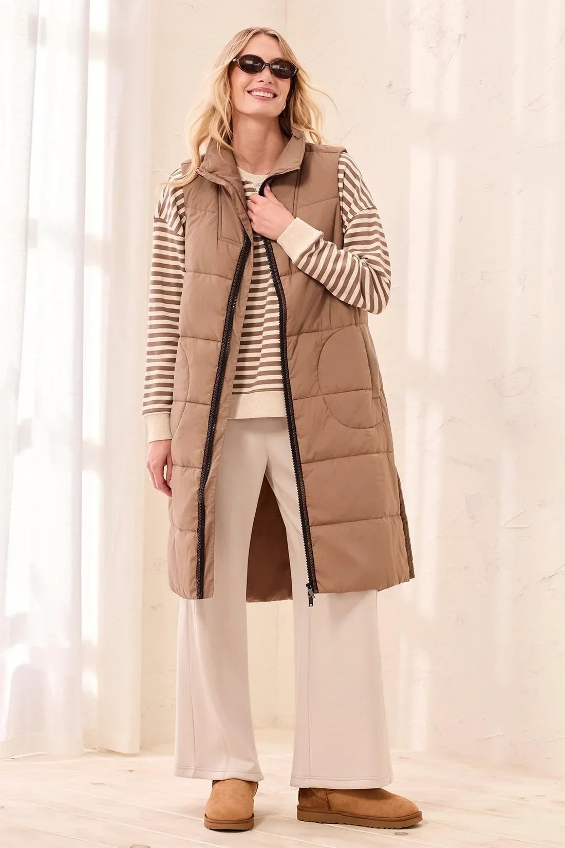 Tribal Zip Front Quilted Vest - Style 2314O-3823