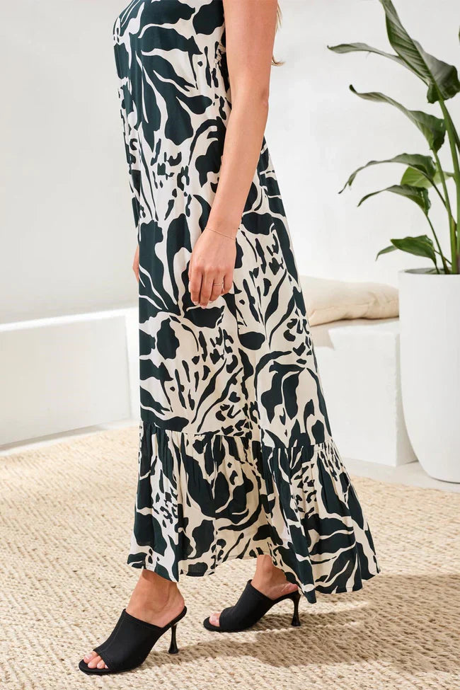 Smocked Frill Maxi Dress