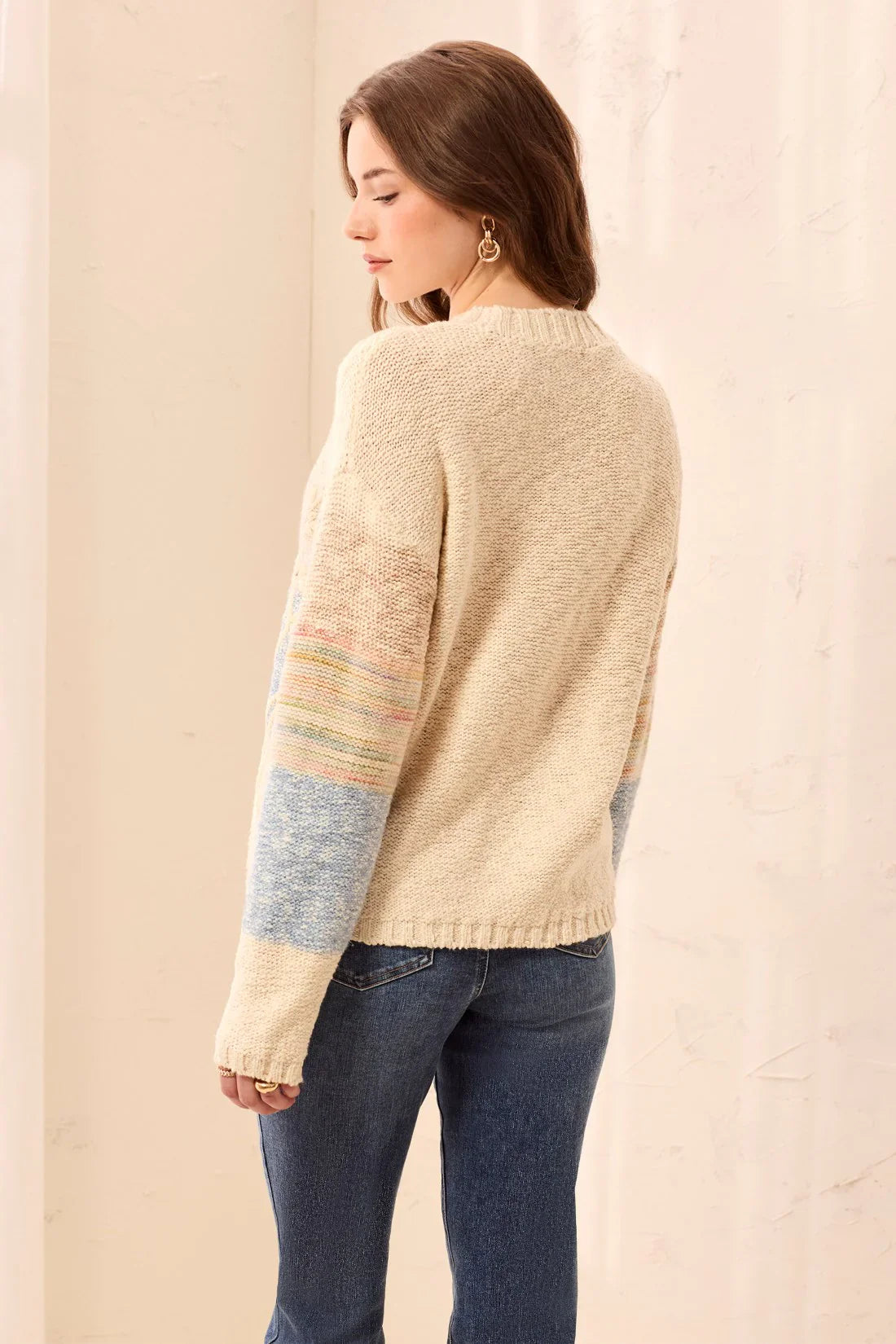 Tribal Crew Neck Embroidered Sweater - Style 31940-8495