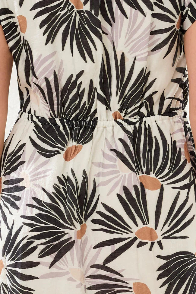 Printed Soft Short-Sleeve Dress