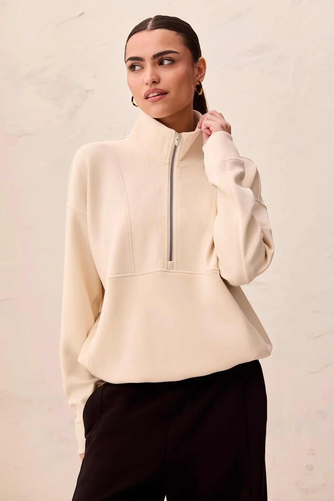 Tribal Quarter-Zip Funnel Neck Pullover - Style 3188O-3390