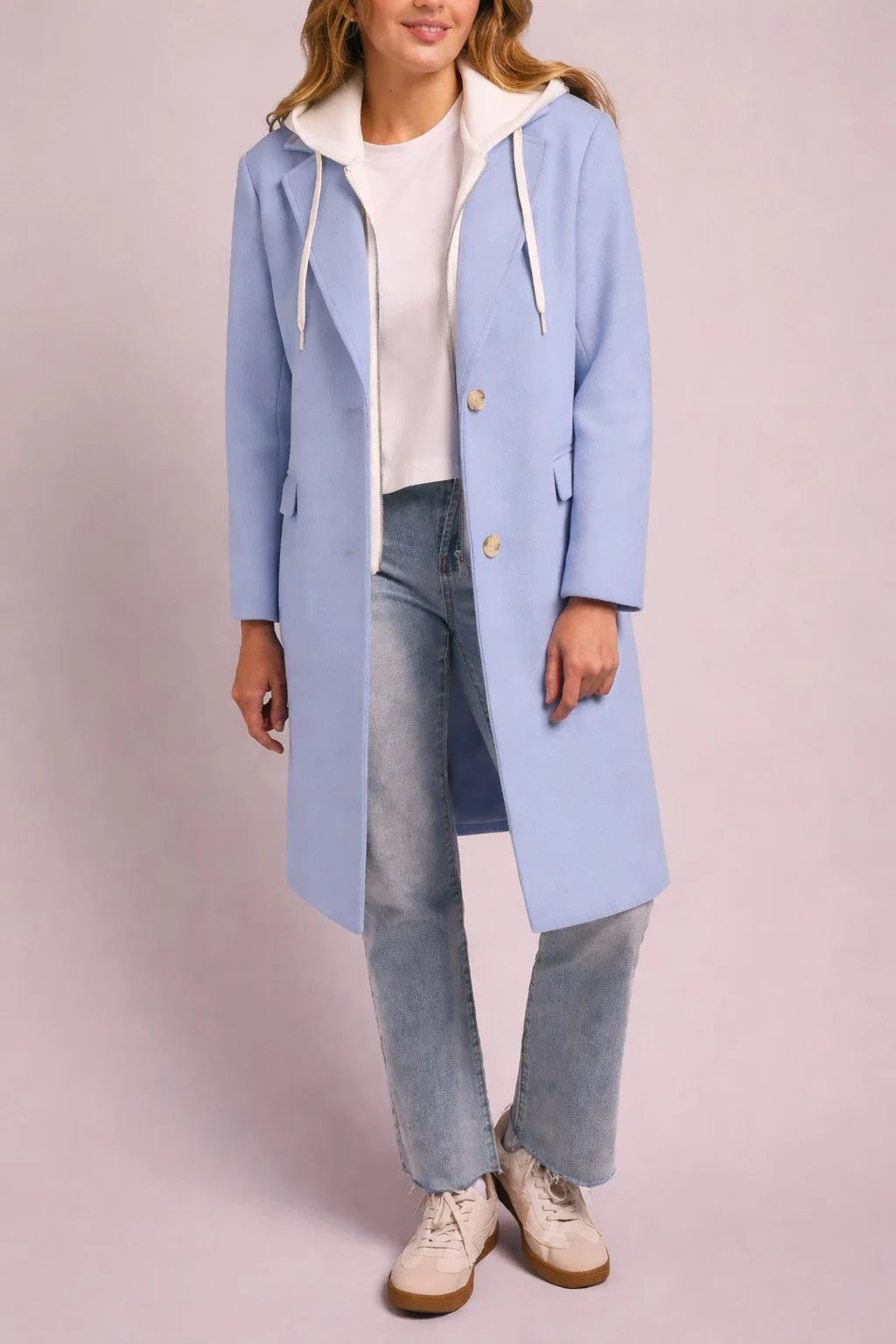 Tribal Trench Coat With Fooler Hoodie - Style 5942O-5369