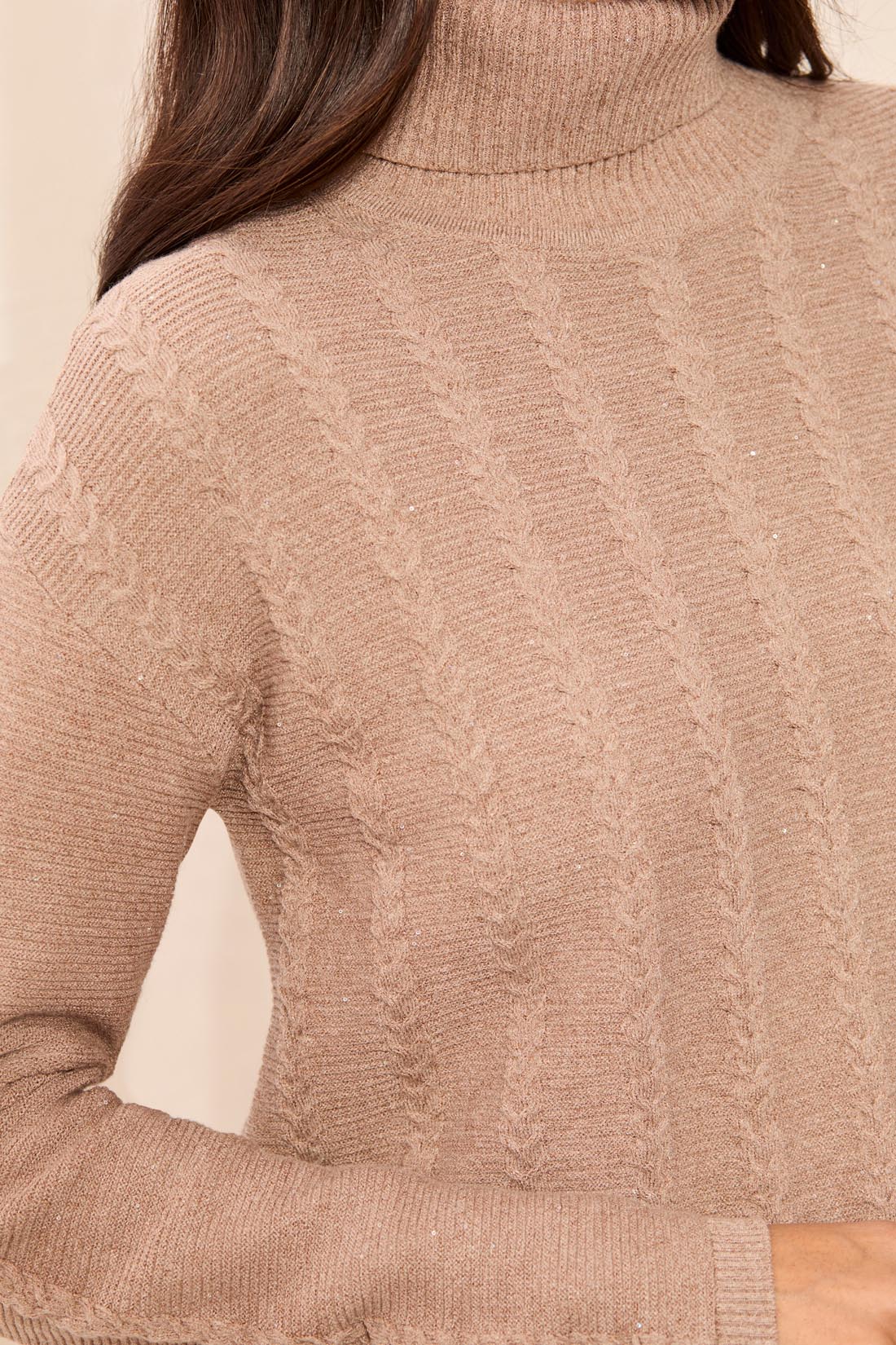 Tribal Turtleneck Cable Stitch Sweater - Style 63090-5063